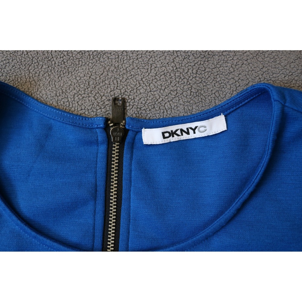 DKNYC Colorblock Sheath Dress Women Small Black Blue Green Short Sleeve Zip Back - Picture 10 of 13